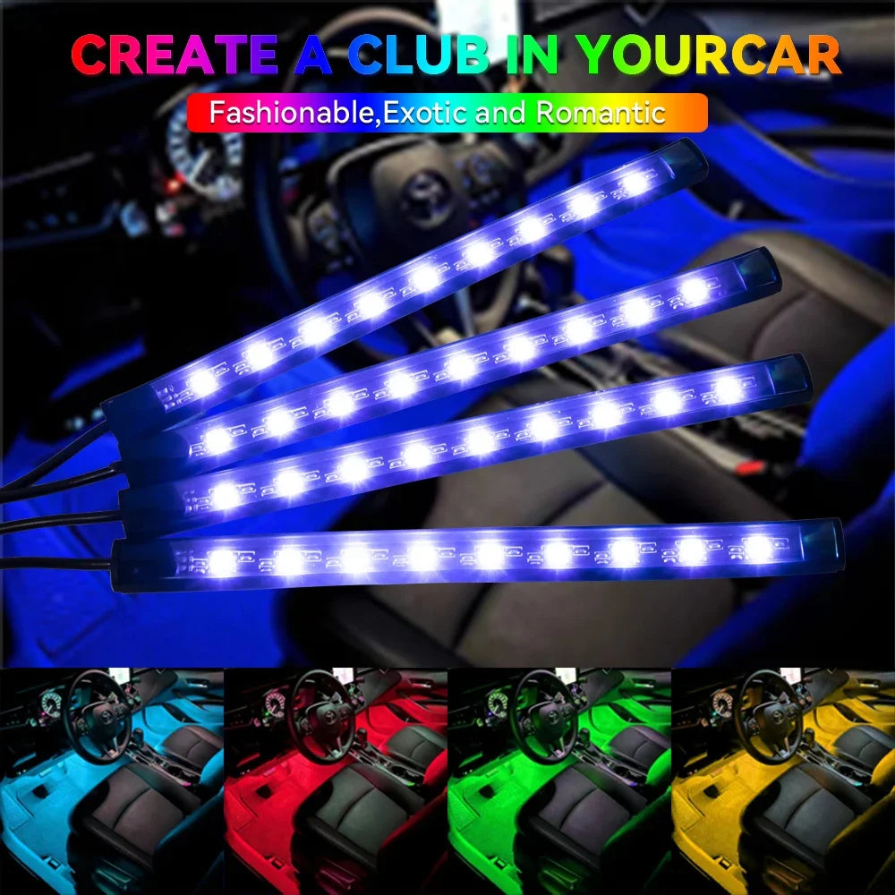 RGB LED Interior Car Lights-Music Control Ambient Lighting