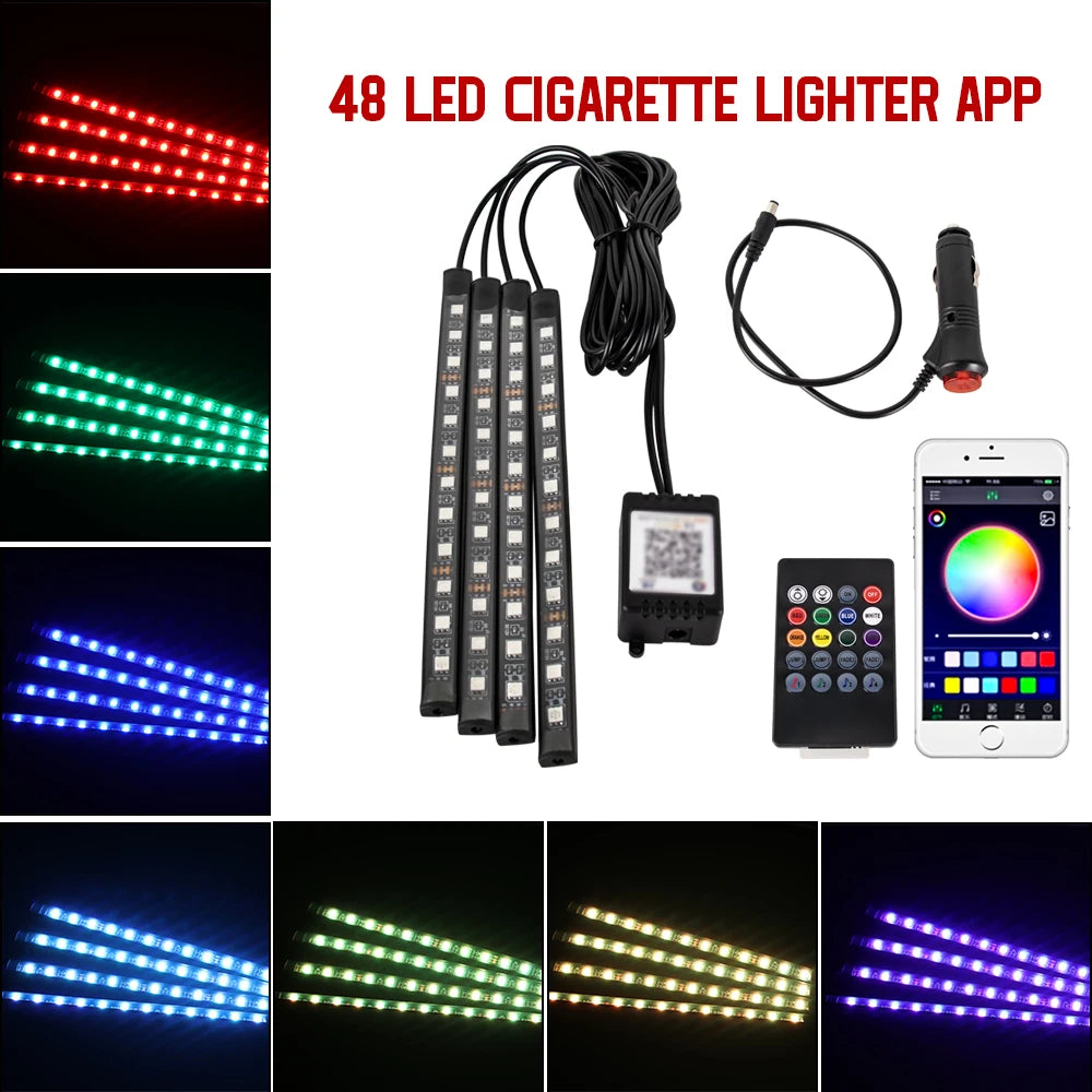 RGB LED Interior Car Lights-Music Control Ambient Lighting