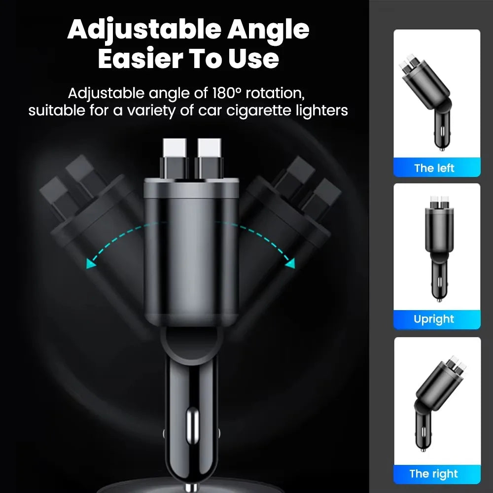 5 IN 1 Retractable Car Charger USB
