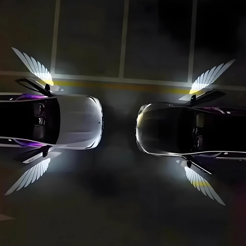 2Pcs Car Angel Accessories Led