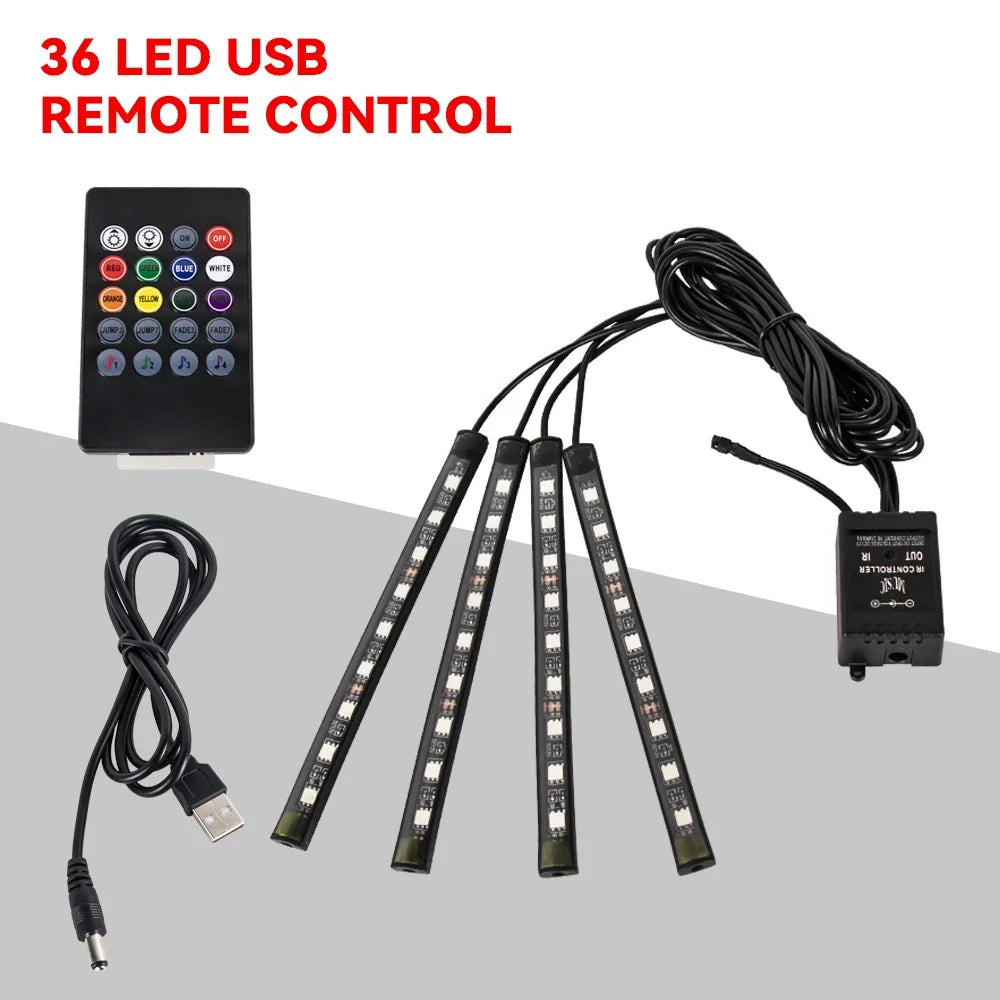 RGB LED Interior Car Lights-Music Control Ambient Lighting