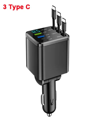 5 IN 1 Retractable Car Charger USB