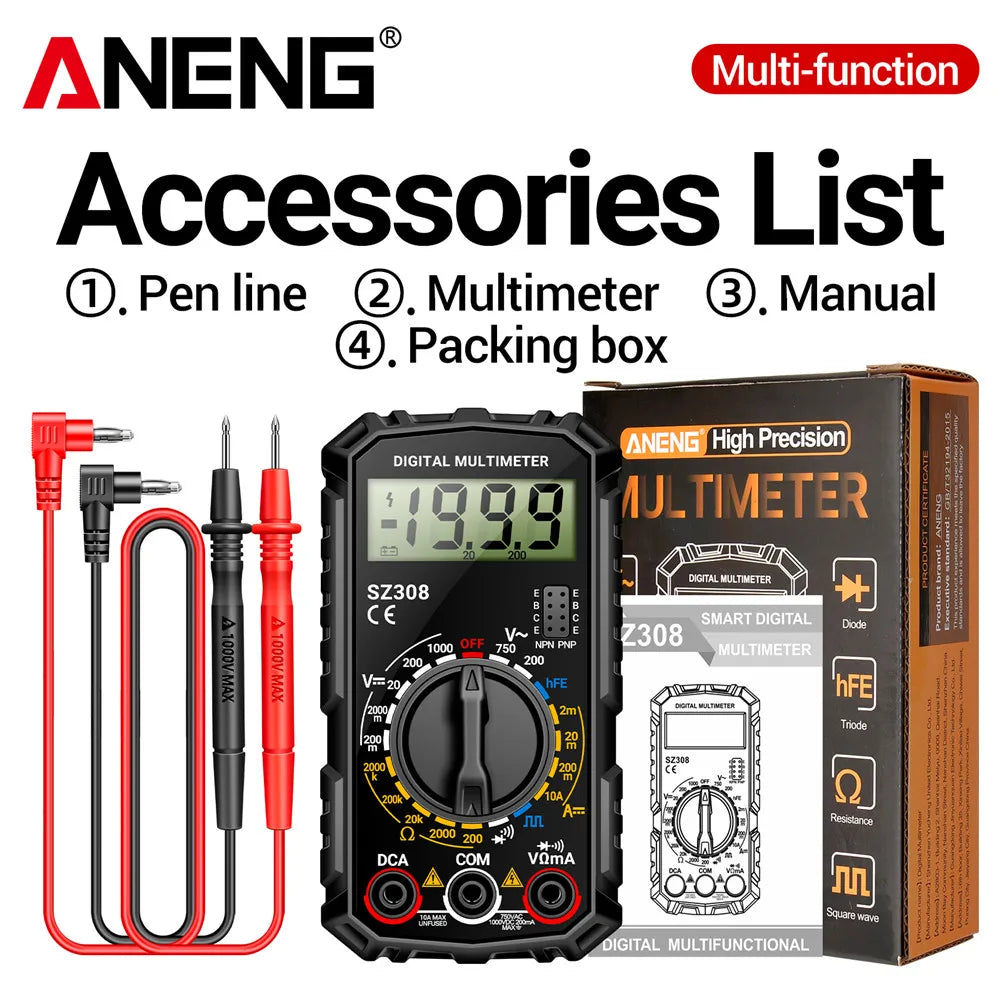 ANENG SZ308 Digital Multimeter-Elektrischer AC/DC Tester mit LCD Display