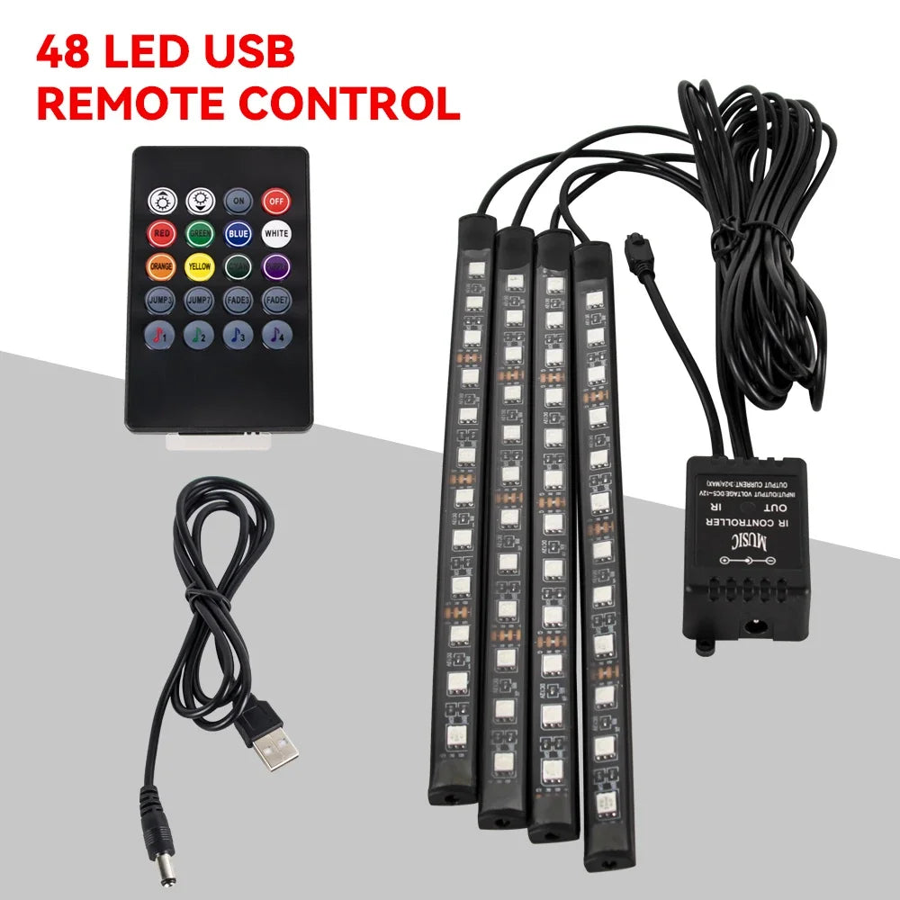 RGB LED Interior Car Lights-Music Control Ambient Lighting