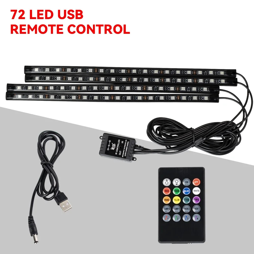 RGB LED Interior Car Lights-Music Control Ambient Lighting