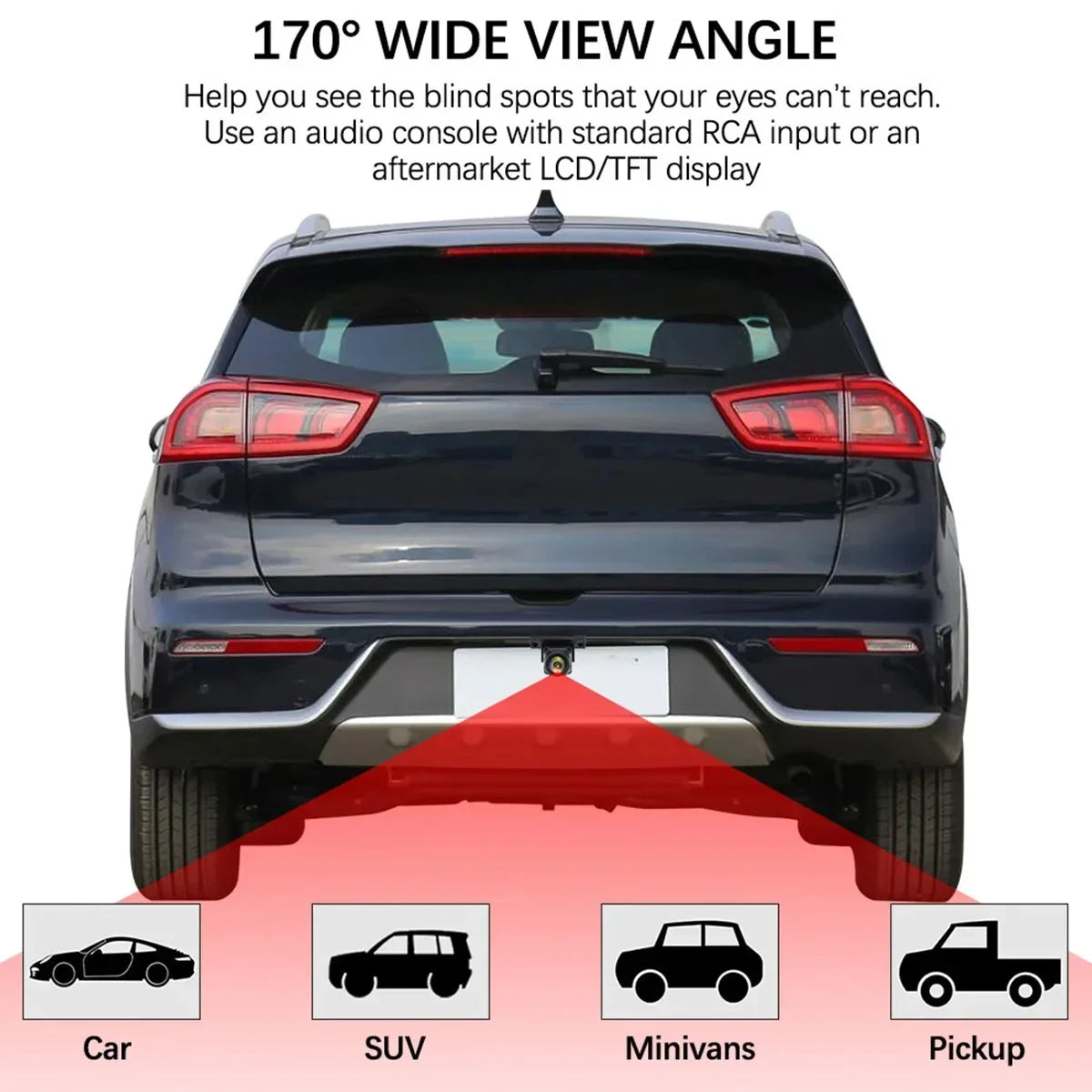 1080P Car Rear View Camera 170°
