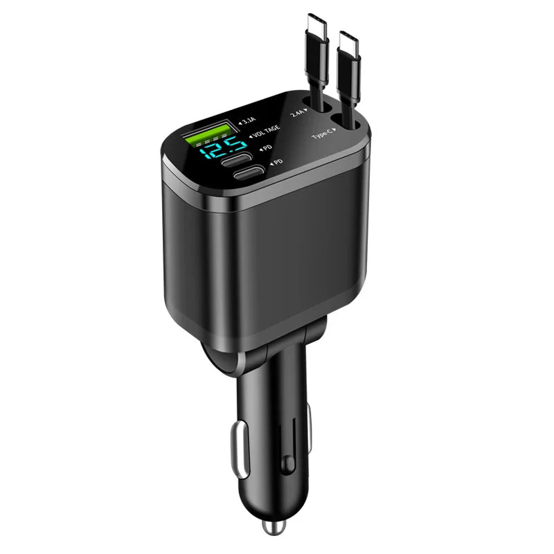 5 IN 1 Retractable Car Charger USB