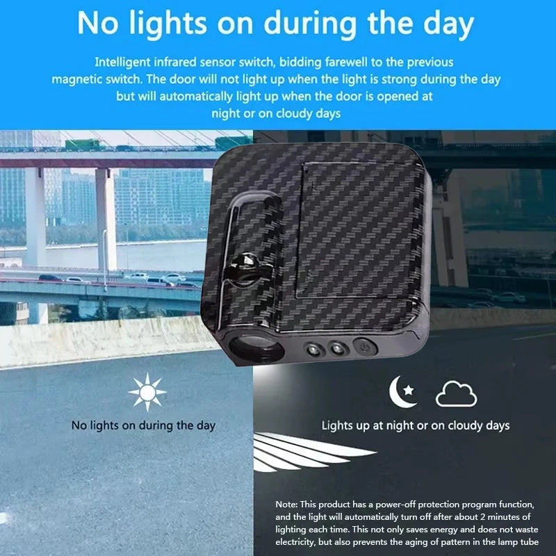2Pcs Car Angel Accessories Led