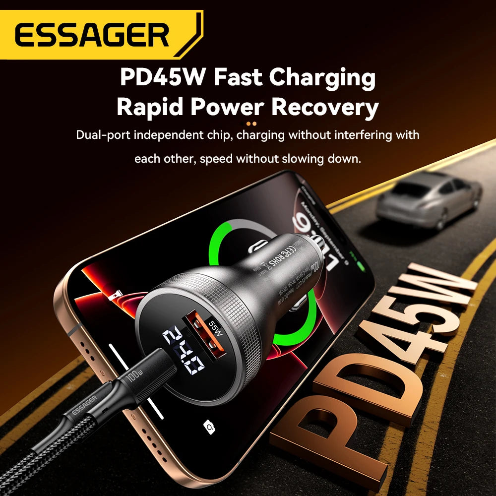 Charger auto 100W type C