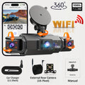 Dashcam für Autos, 4-Kanal-Blackbox, WiFi-Fahrkamera