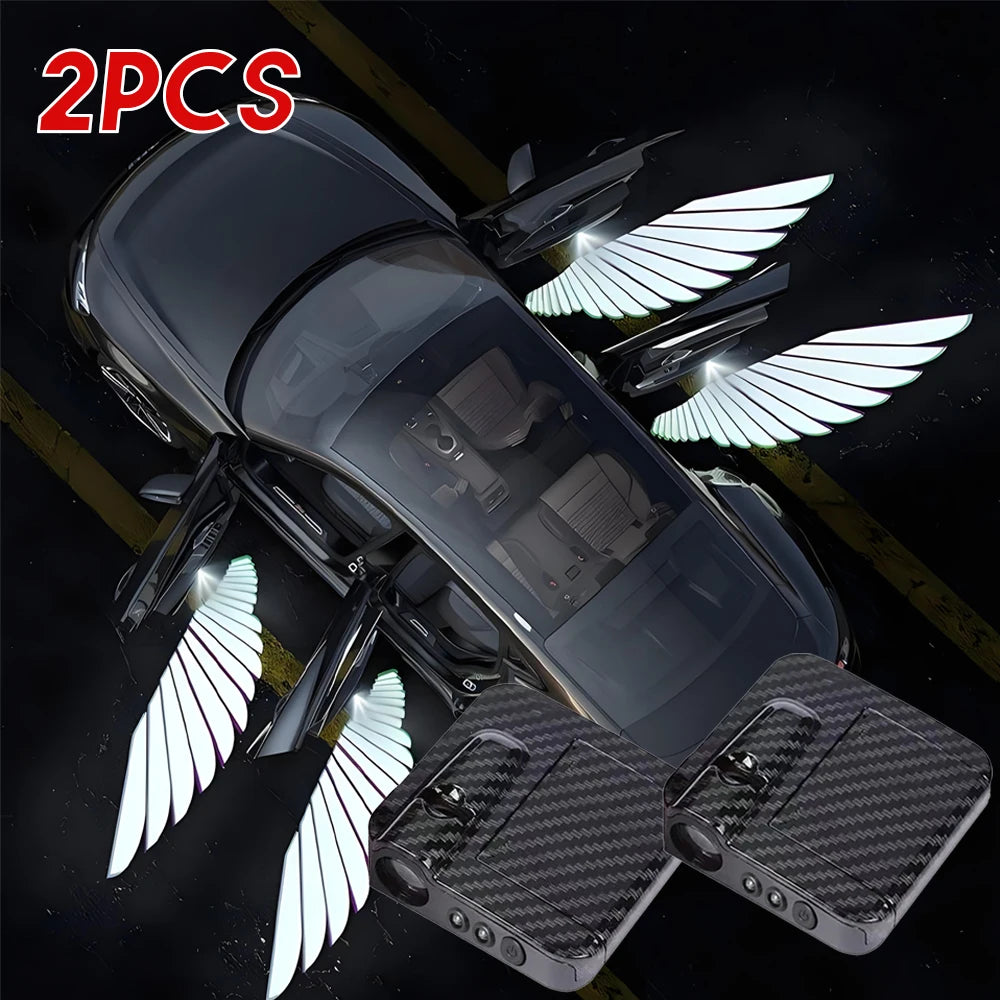 2Pcs Car Angel Accessories Led