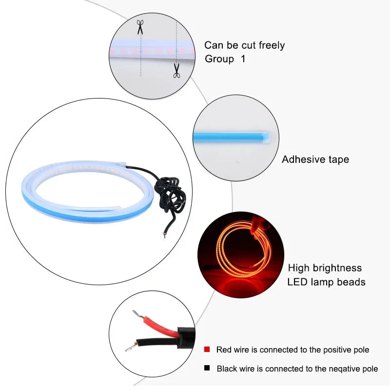 150cm Beautiful LED Daytime Running Light Scan Starting