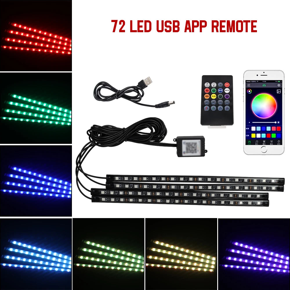 RGB LED Interior Car Lights-Music Control Ambient Lighting