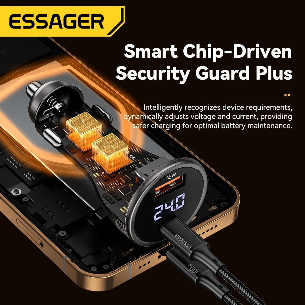 Charger auto 100W type C